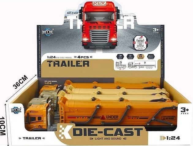 Metall-Lkw mit Anhänger 39 cm mit Licht- und Soundeffekten