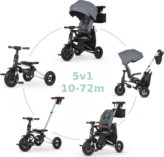 QPlay Nova Deluxe 5in1 Kinder-Dreirad in Grau