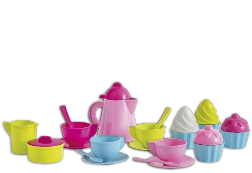 Androni Kaffeeset mit Törtchen und Aufbewahrungsbox, 24 Teile