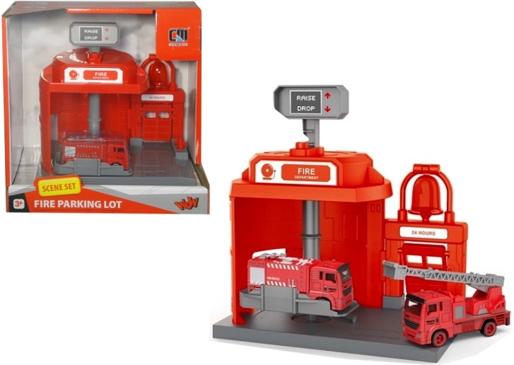 Feuerwache mit rutschendem Auto auf dem Karussell