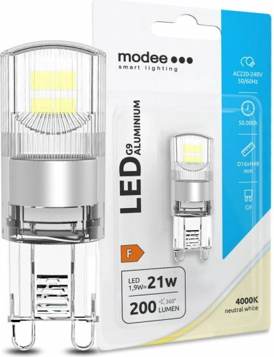 LED-Lampe G9, Aluminium, 1,9 W, Neutralweiß MODEE