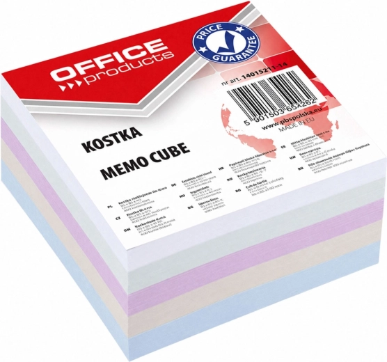 Papier-Notizwürfel OFFICE PRODUCTS, ungeleimt 85 × 85 × 40 mm, Farbmix – 1 Stück