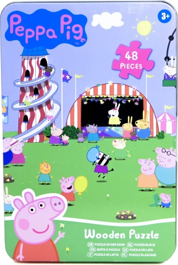 Holzpuzzle Peppa Pig in Blechdose, 48 Teile