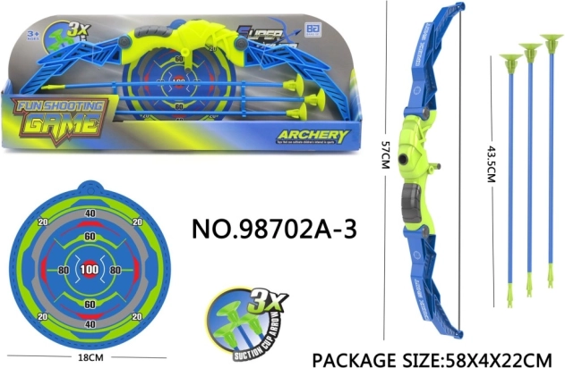 Bogenschieß-Set für Kinder mit Bogen und 3 Pfeilen
