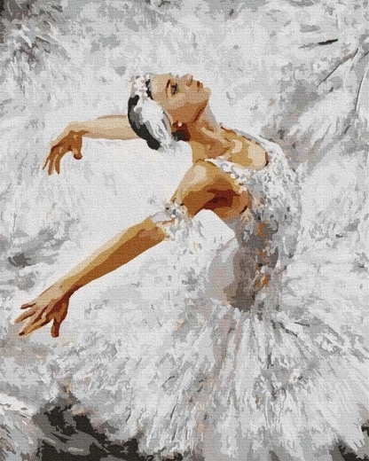 Diamantmalerei Ballerina in Weiß 30 × 40 cm NORIMPEX