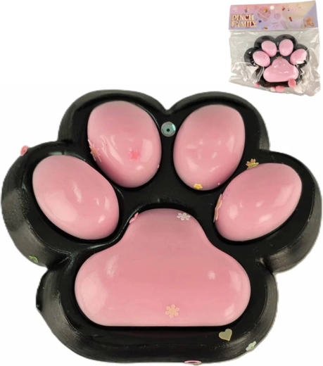 Große Anti-Stress-Quetschspielzeug Katzenpfote für Glück rosa - 1 Stück