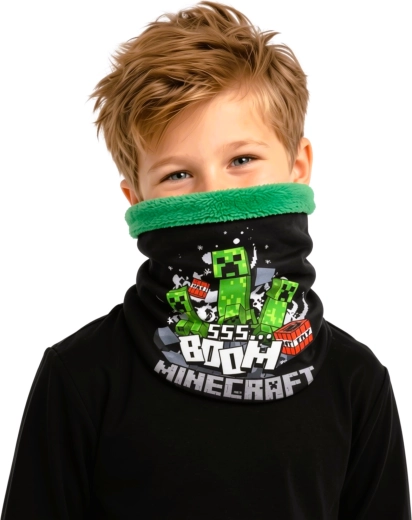 Kinder-Schlauchschal Minecraft Creeper, schwarz
