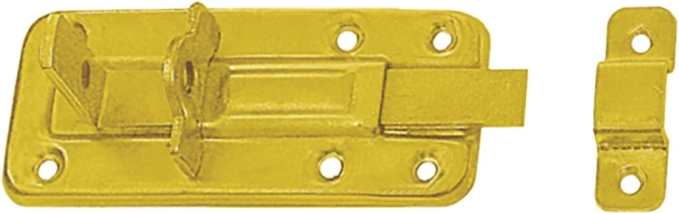 Riegel mit Schloss für Fensterläden und Türen 120 × 45 × 1,0 mm, Stahl gelb verzinkt