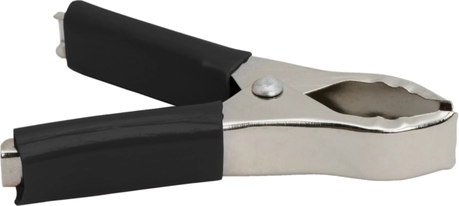 Extra große Krokodilklemme mit schwarzer PVC-Isolierung, 75 mm