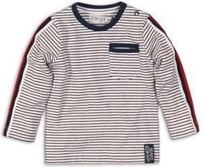 Kinder Langarmshirt mit Streifen DIRKJE, weiß‑marineblau