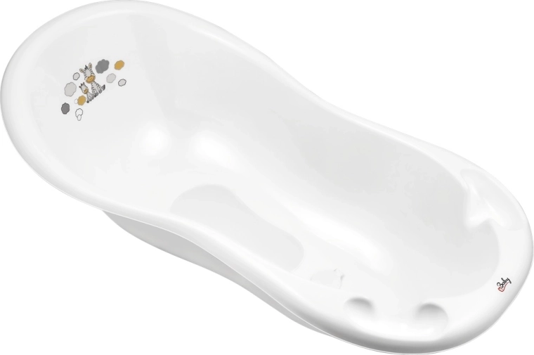 Maltex Babybadewanne mit Stöpsel und Antirutsch 100 cm – weiße Zebra