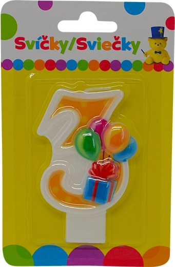 Geburtstagskerze mit Luftballons Zahl 3