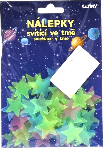 Aufkleber 12x17 cm leuchtend im Dunkeln Sterne, 60 Stk.