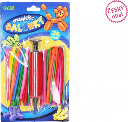 Magische Ballons Set 24 Stk mit Pumpe – tschechische Verpackung