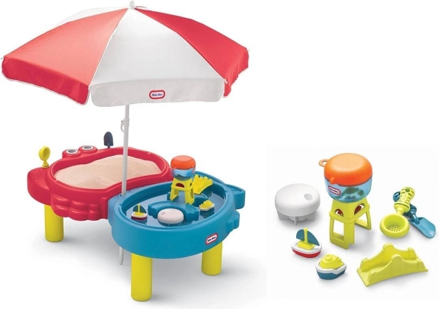Little Tikes Sand-und-Wassertisch mit Sonnenschirm und Abdeckung