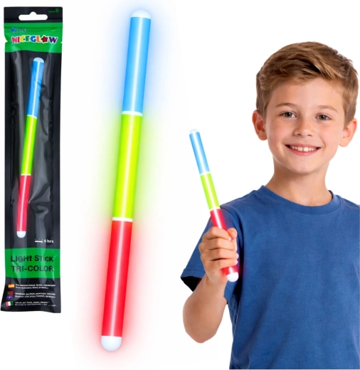 Fluoreszierender dreifarbiger Leuchtstab Glow Stick 31,5 cm