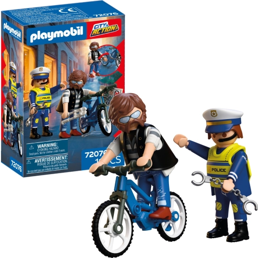 Playmobil City Action – Fahrraddiebstahl mit Zubehör, 11 Teile