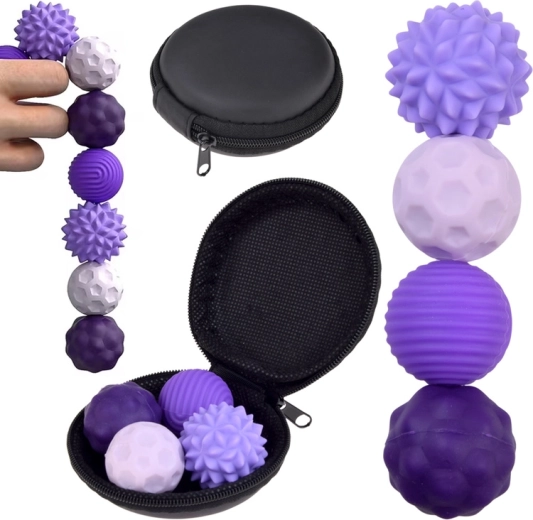 Magnetische Anti-Stress-Sensorikbälle Fidget (4 Stk.) mit Etui
