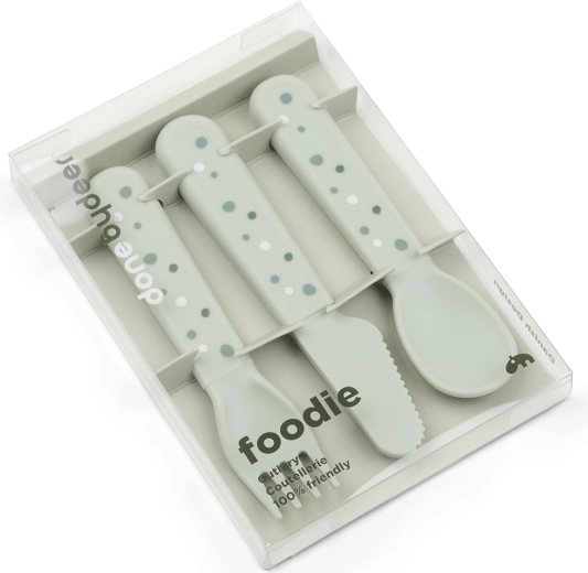 Done by Deer Besteckset Foodie Happy dots grün
