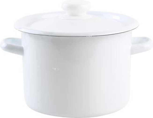 Emaillierter Topf mit Deckel 3 l, weiß