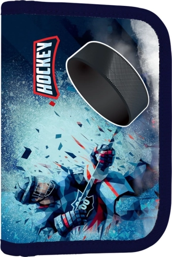 Schulmäppchen mit 2 Klappen Eishockey, leer