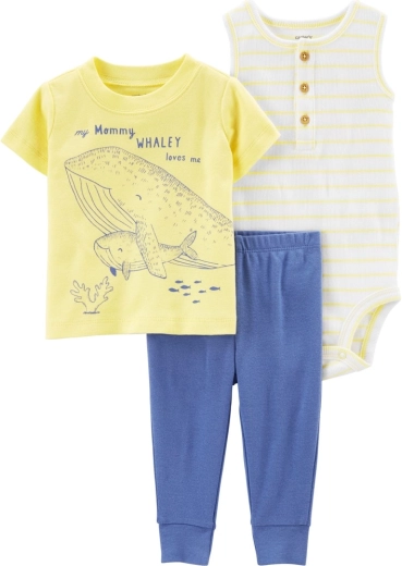 Carter’s 3-teiliges Set für Jungen Yellow ocean – Kurzarmshirt, Jogginghose und ärmelloser Body