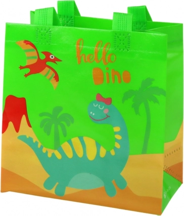 Geschenktasche Dinosaurier grün 23 × 21,5 × 11 cm