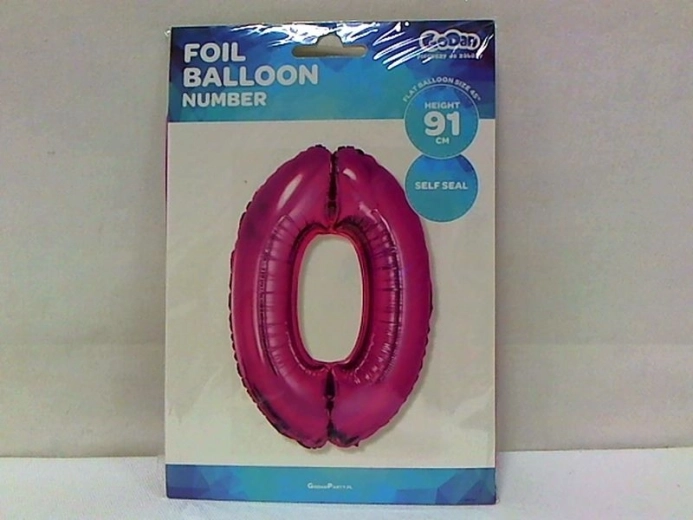 Folienballon Zahl 0 Rosa 85 cm