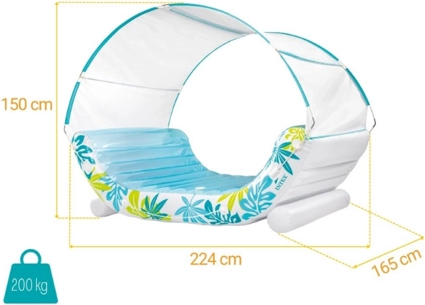 Aufblasbare Liege Tropical mit Sonnendach