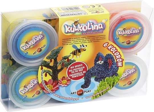 Bunte Modelliermasse Kulkolina, 6 Farben