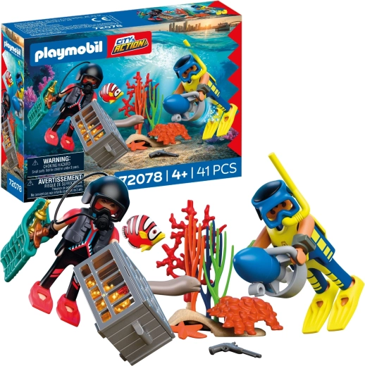 Playmobil City Action Polizeitaucher mit Schatz – Spielset mit Figuren und Zubehör