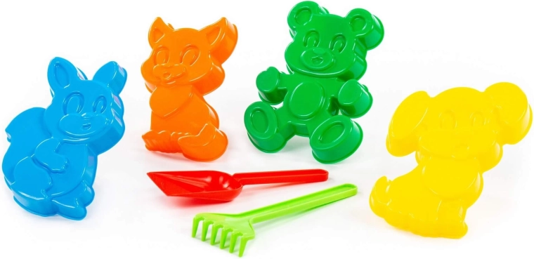 Kinder-Sandspielset mit Tierförmchen – 6 Teile