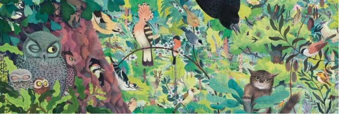 DJECO Panoramapuzzle Eulen und Vögel 1000 Teile