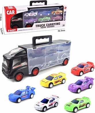 Lastwagen mit 6 Autos und ausziehbarem Griff