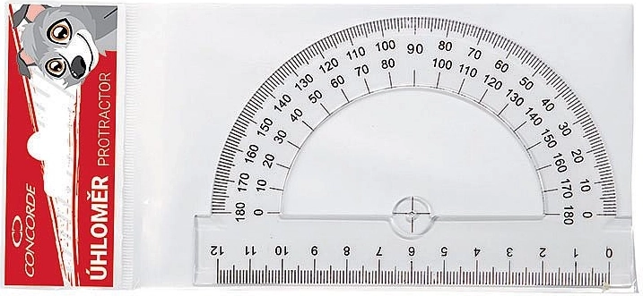 Geodreieck/Protractor CONCORDE 12 cm transparent 180°