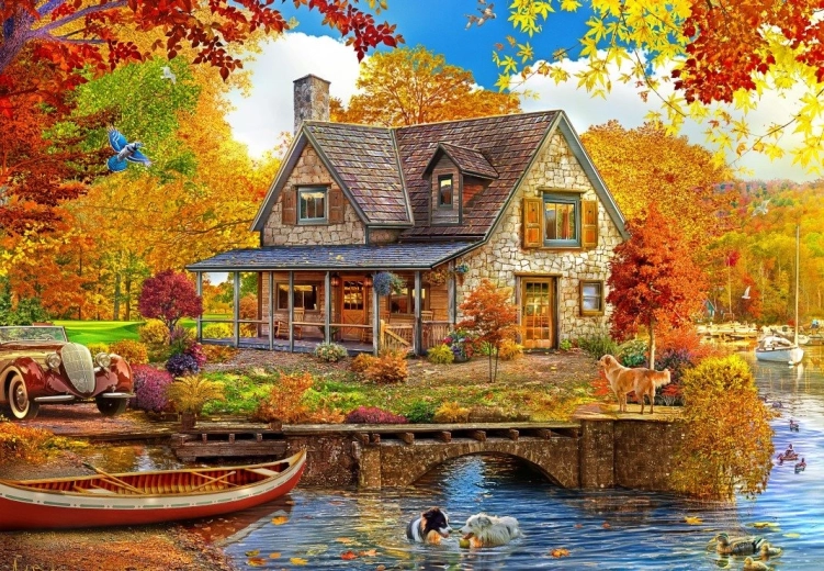 Puzzle Haus am See 1000 Teile BLUEBIRD