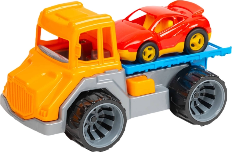 Sandspielset mit Abschleppwagen und Auto – 1 Set