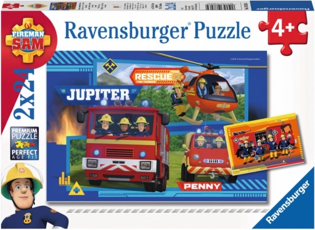 Ravensburger Puzzle Feuerwehrmann Sam: Einsatz 2×24 Teile