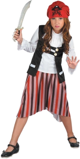 Karnevalskostüm Piratin für Mädchen Größe L (130–140 cm)