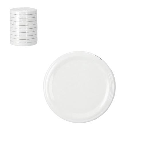 Set aus weißen Metallverschlüssen für Einmachgläser 66 mm (10 Stk.)