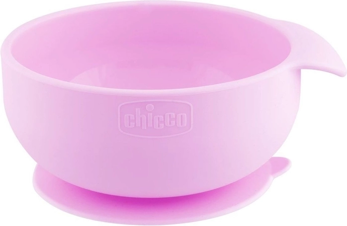 Chicco Silikonschüssel mit Saugnapf, rosa (6M+)