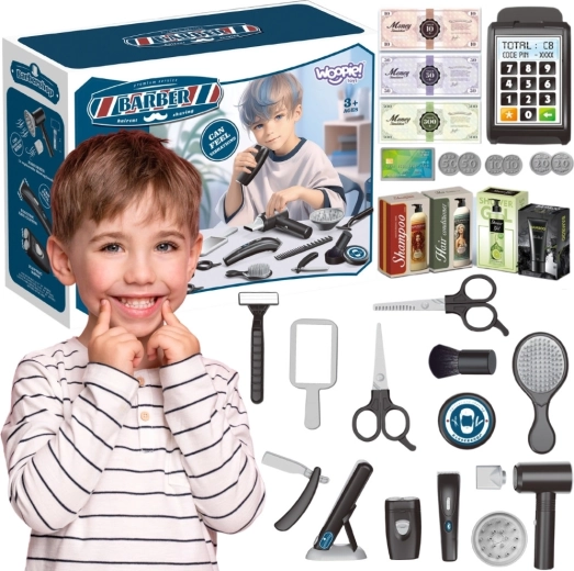 Kinder-Barbier- und Friseurset WOOPIE – 24 Teile