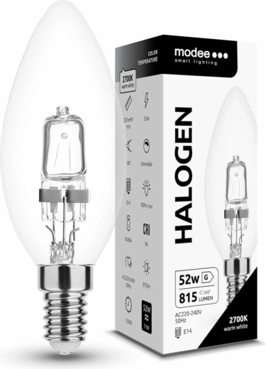 Modee Halogen-Kerze C35 52 W E14, 815 lm, Warmweiß