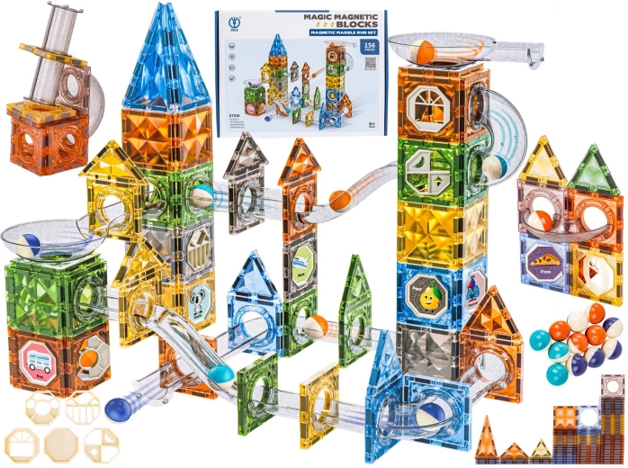 Magnetische Bausteine – Kugelbahn 156 Teile