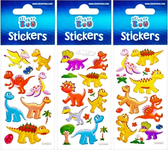 Dinosaurier-Sticker mit silbernem Rand – 1 Stück