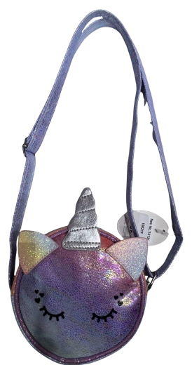 Rosa runde Kinderhandtasche Schlafendes Einhorn