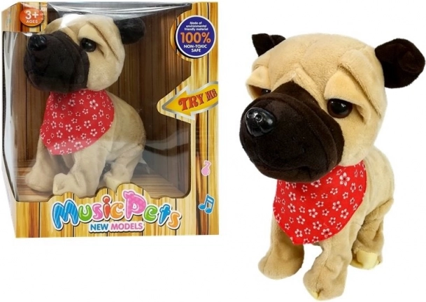 Interaktiver Plüschhund an der Leine – bellt, singt und wedelt mit dem Schwanz