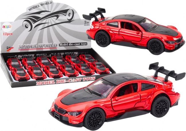 Metallisches Sportauto 1:32 mit Friktionsantrieb – rot