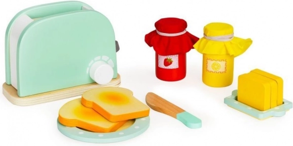 Holz-Toaster mit Frühstücksset