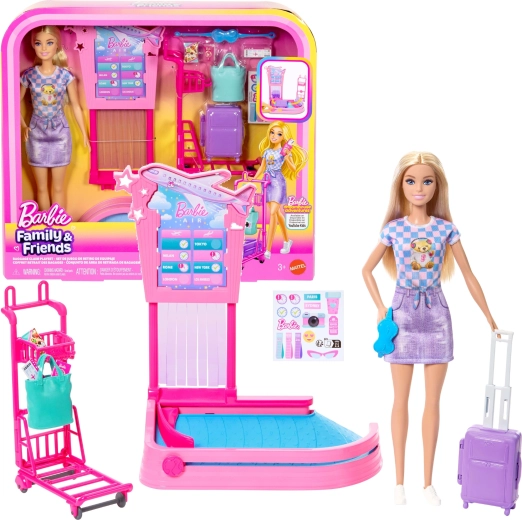 Barbie Flughafen – Check-in und Gepäckausgabe Spielset mit Puppe und Zubehör